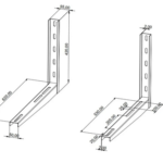 Кронштейн сварной KARDESLER METAL 620мм (620x420мм; RAL 9002); KM07-WBP620-EH-W7